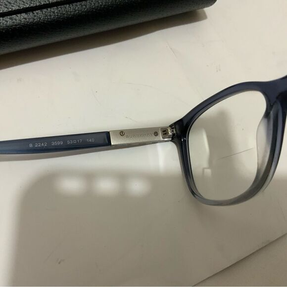 Burberry Blue Gray Clear Lucite Wayfarer Glasses Italy B2242 3599 53 17 140 - Picture 9 of 10